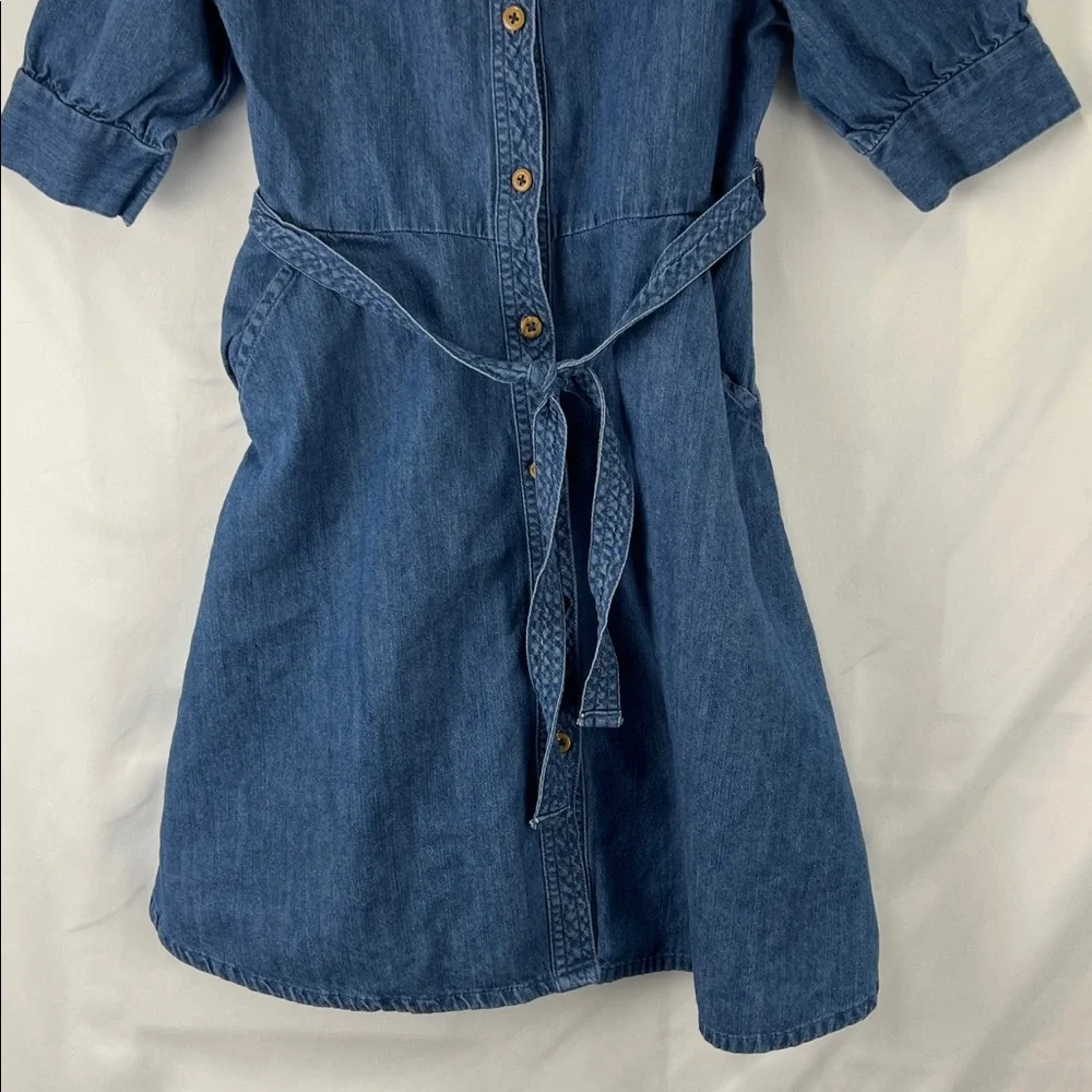 Wonder Nation - Girls Dress - Size 7/8 - Medium - Denim - Medium Blue - Belt